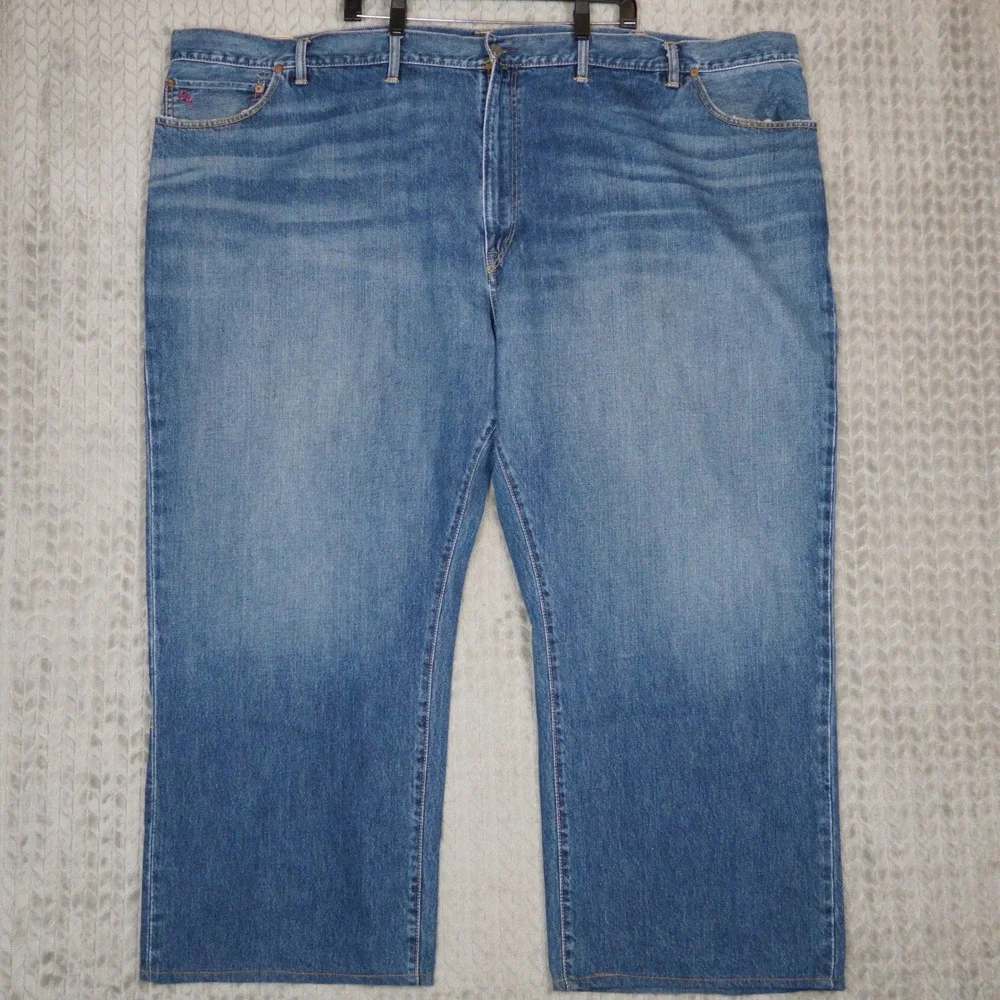 Polo Ralph Lauren Jeans Mens 58x32 Blue Straight Leg Denim Authentic Dungarees